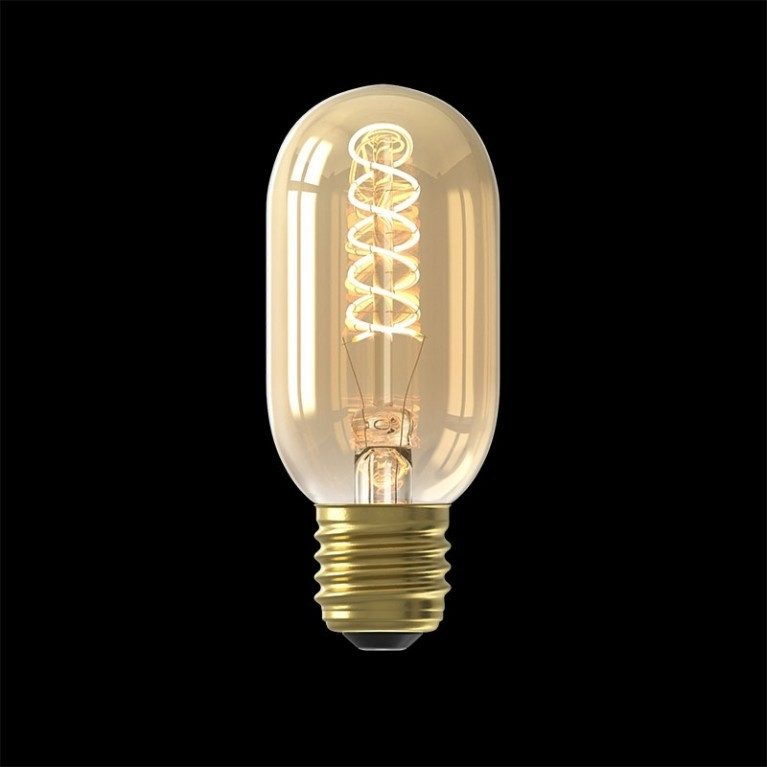 achtergrond Regan Leninisme LED Filament Lamp Buis Curl Gold 110 mm Ø45 mm E27 3.8W - Signerie