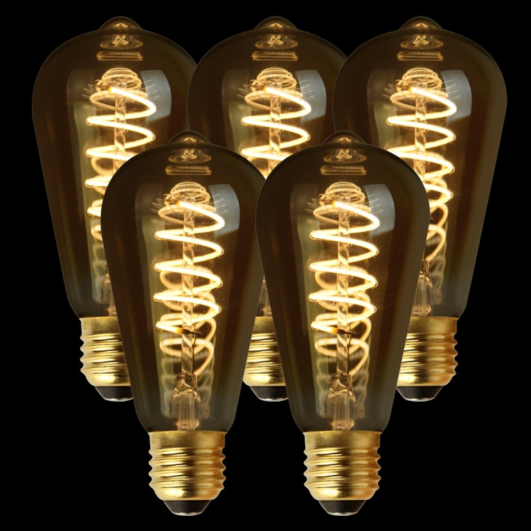 wakker worden Monument twist Bundel van 5 LED lampen Edison Curl Gold E27 online bestellen?