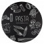 Krijtbord Rond 40 cm – Vooraanzicht met pasta menu krijttekening
